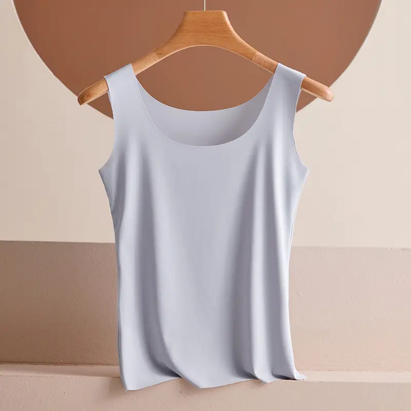 New ultra-thin ice silk seamless Vest Women's outer wear base plus size beauty back strap comfortable slim sleeveless top
