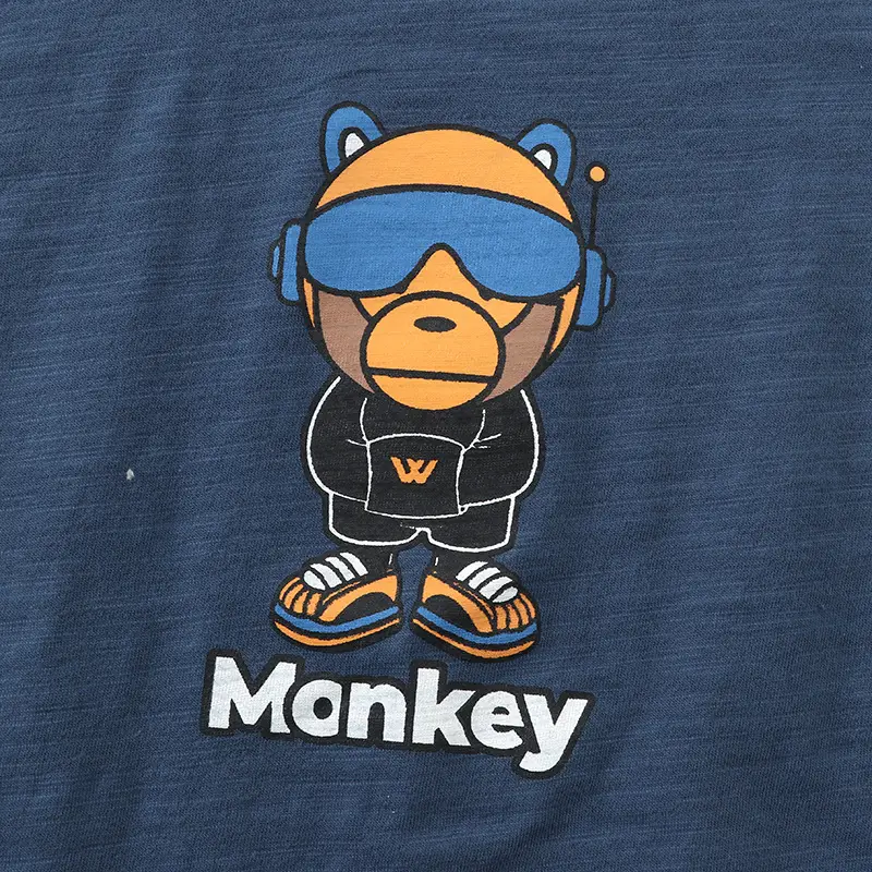 Boys T-shirt Green Monkey Graphic Thin Cotton - Image 7