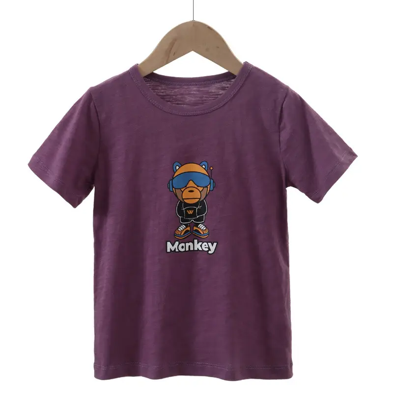 Boys T-shirt Green Monkey Graphic Thin Cotton - Image 2