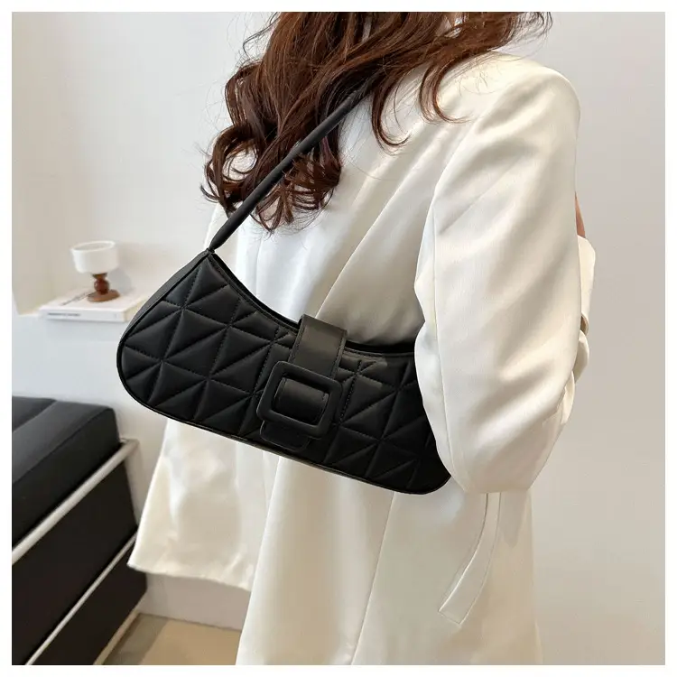 Black Quilted Shoulder Bag for Women 2024 Spring New — feature 13