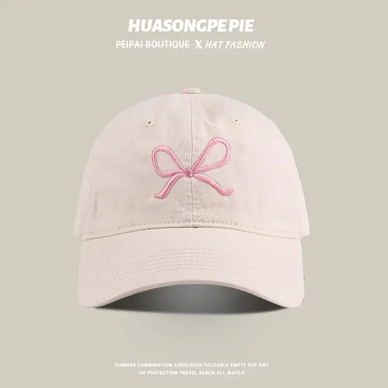 Women's Pink Bow Baseball Cap — feature 5