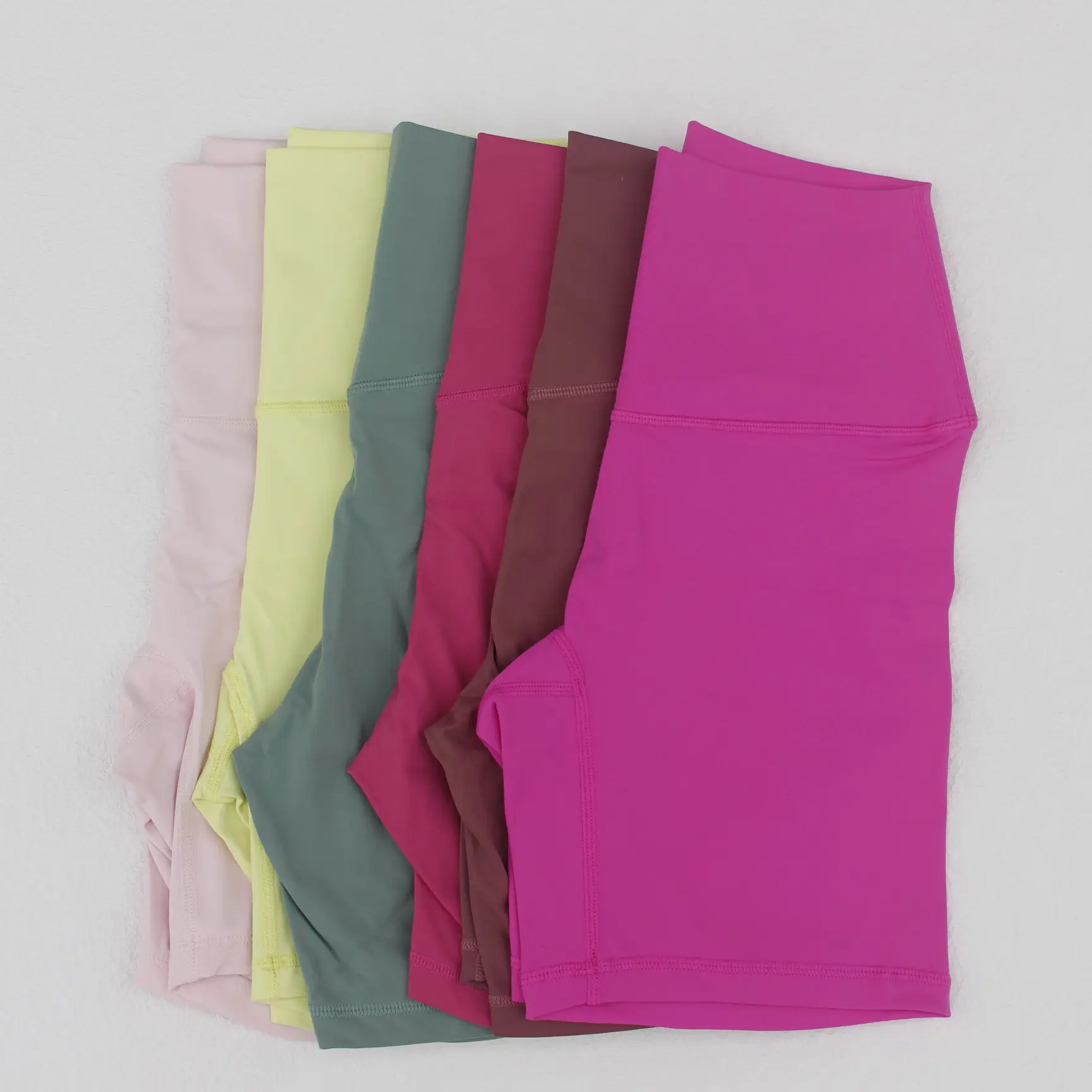Women's Red High Waist Yoga Shorts Anti-Glare — feature 3
