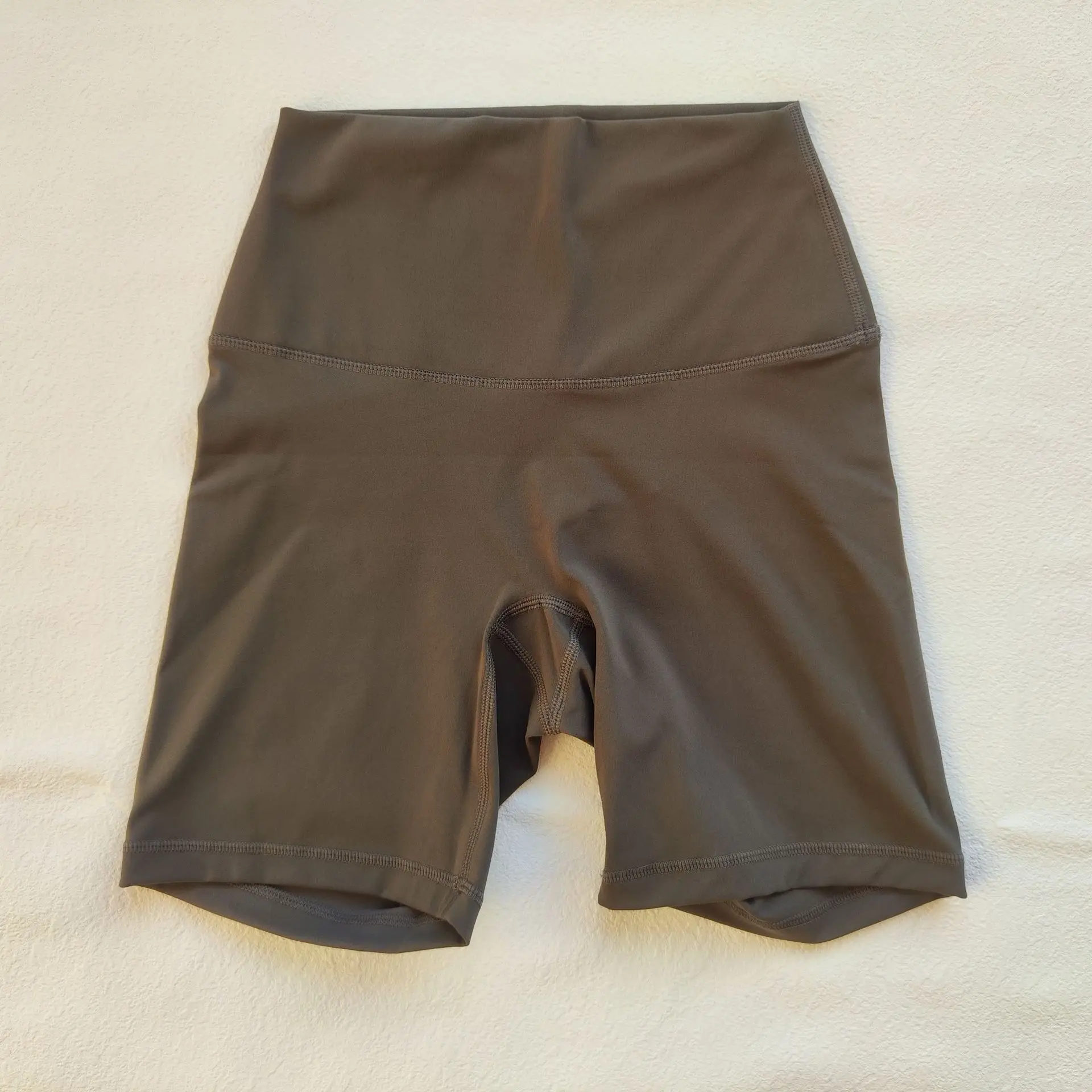Women's Red High Waist Yoga Shorts Anti-Glare