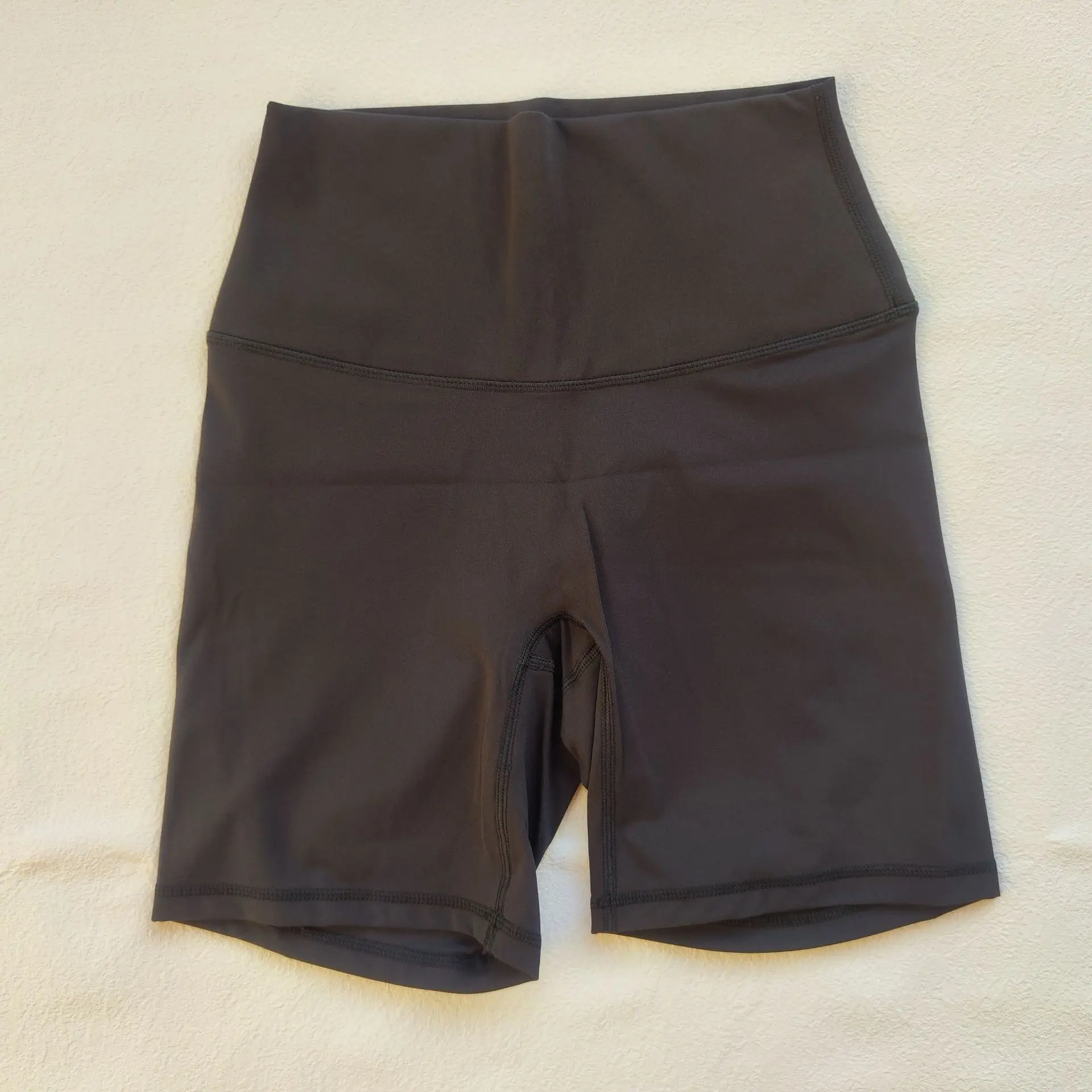 Women's Red High Waist Yoga Shorts Anti-Glare