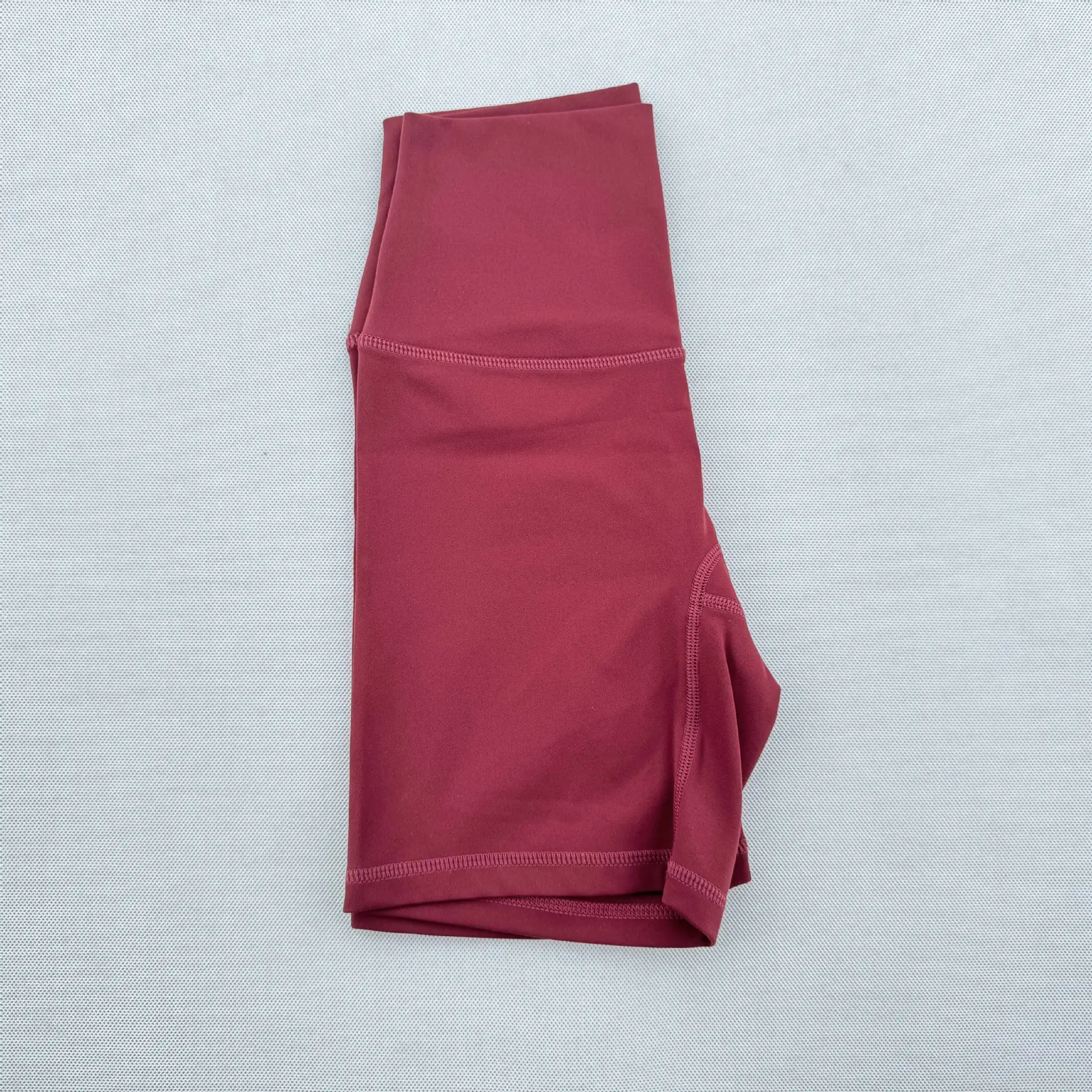Women's Red High Waist Yoga Shorts Anti-Glare