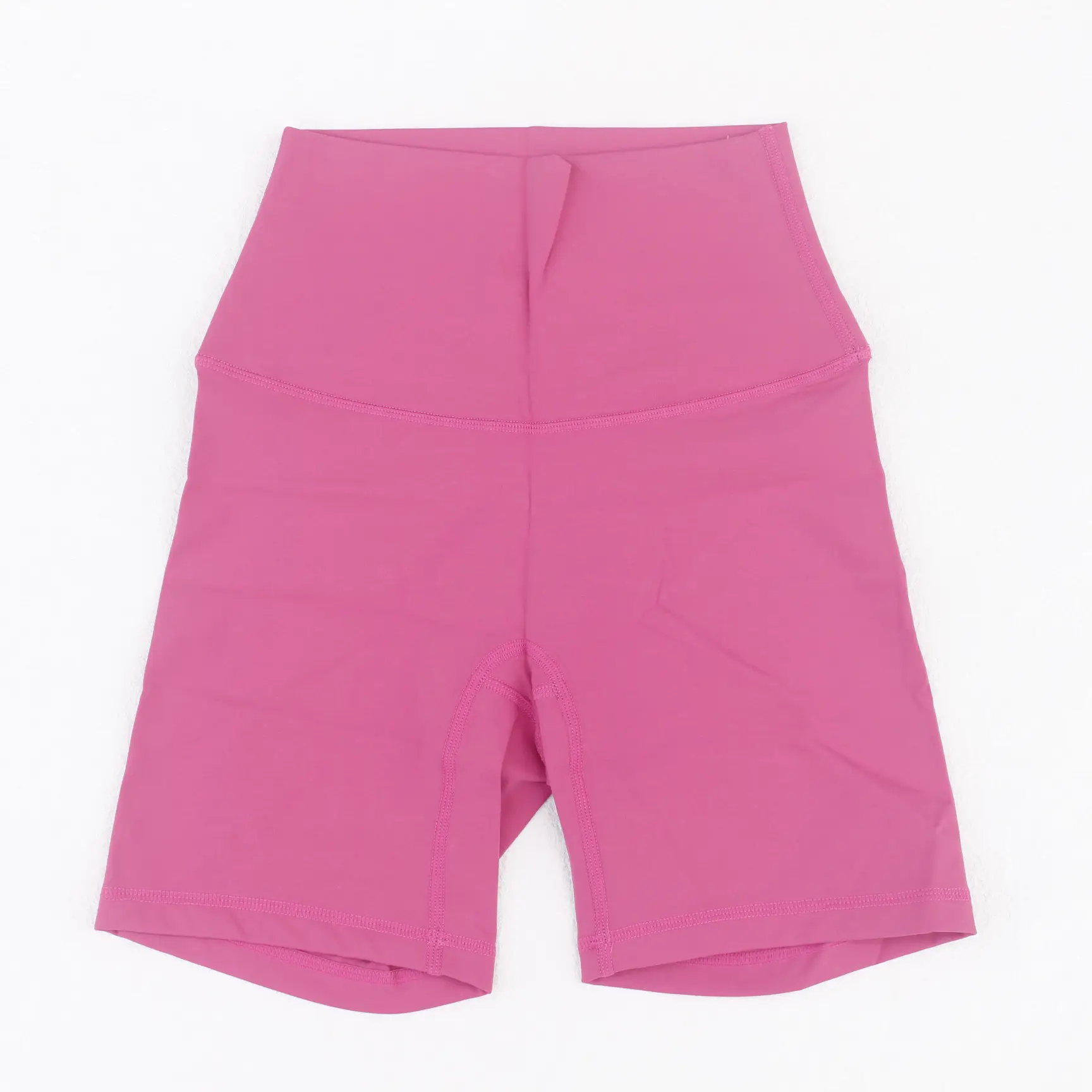 Women's Red High Waist Yoga Shorts Anti-Glare