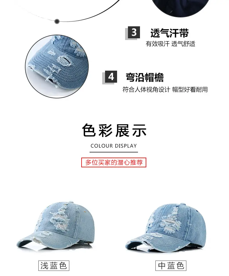 Spring & Summer Denim Peaked Caps Set — feature 4