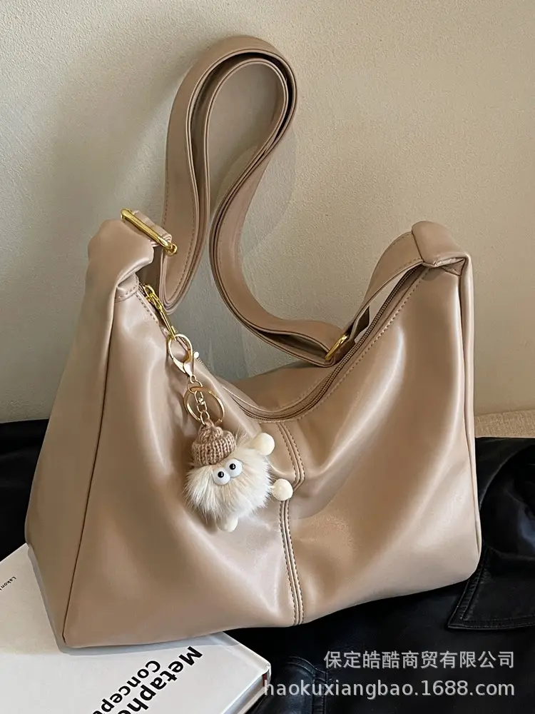 Women's Beige Crossbody Tote Bag Large Capacity Spring Summer - Image 9