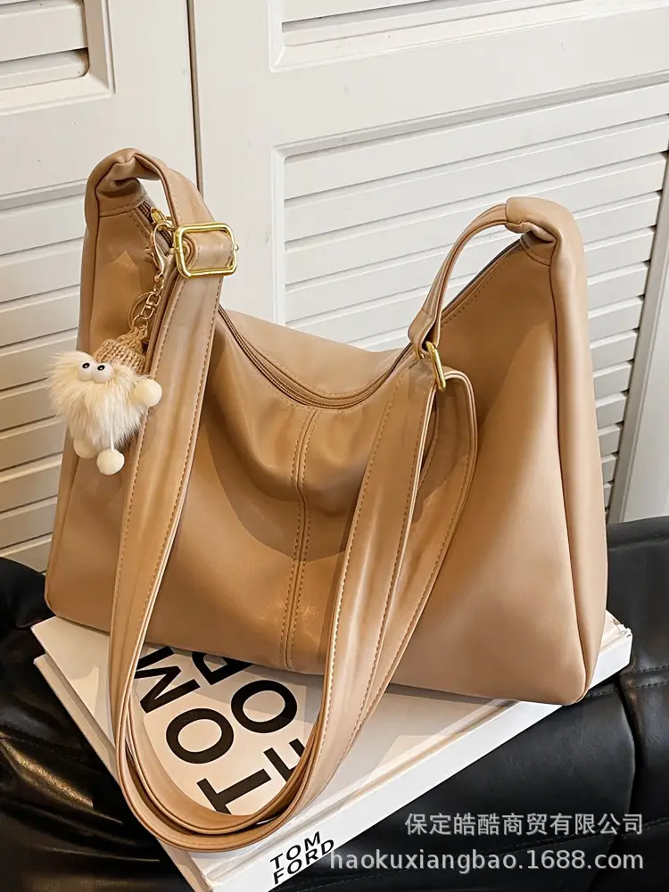 Women's Beige Crossbody Tote Bag Large Capacity Spring Summer - Image 11