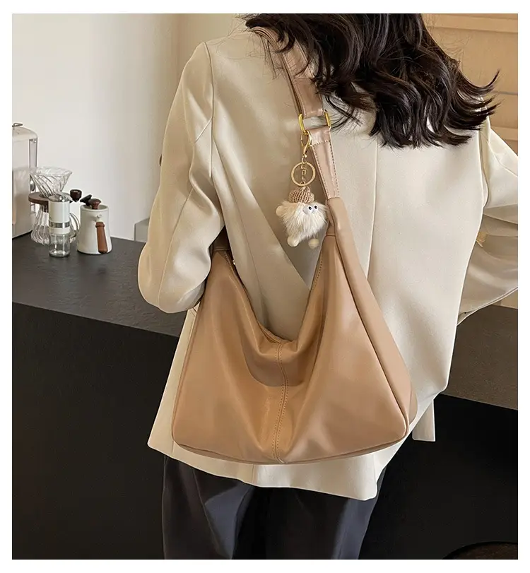 Women's Beige Crossbody Tote Bag Large Capacity Spring Summer — feature 1