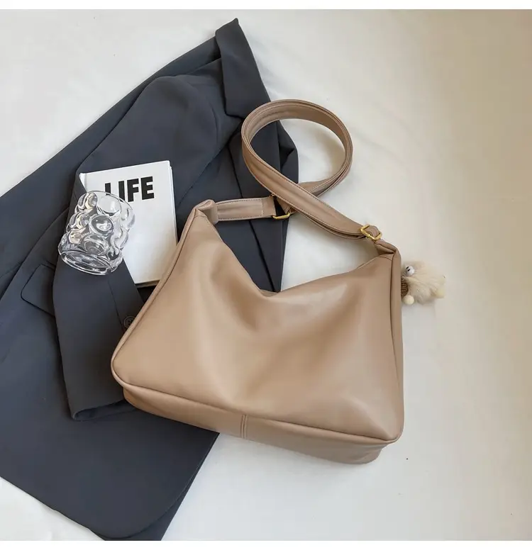 Women's Beige Crossbody Tote Bag Large Capacity Spring Summer — feature 12