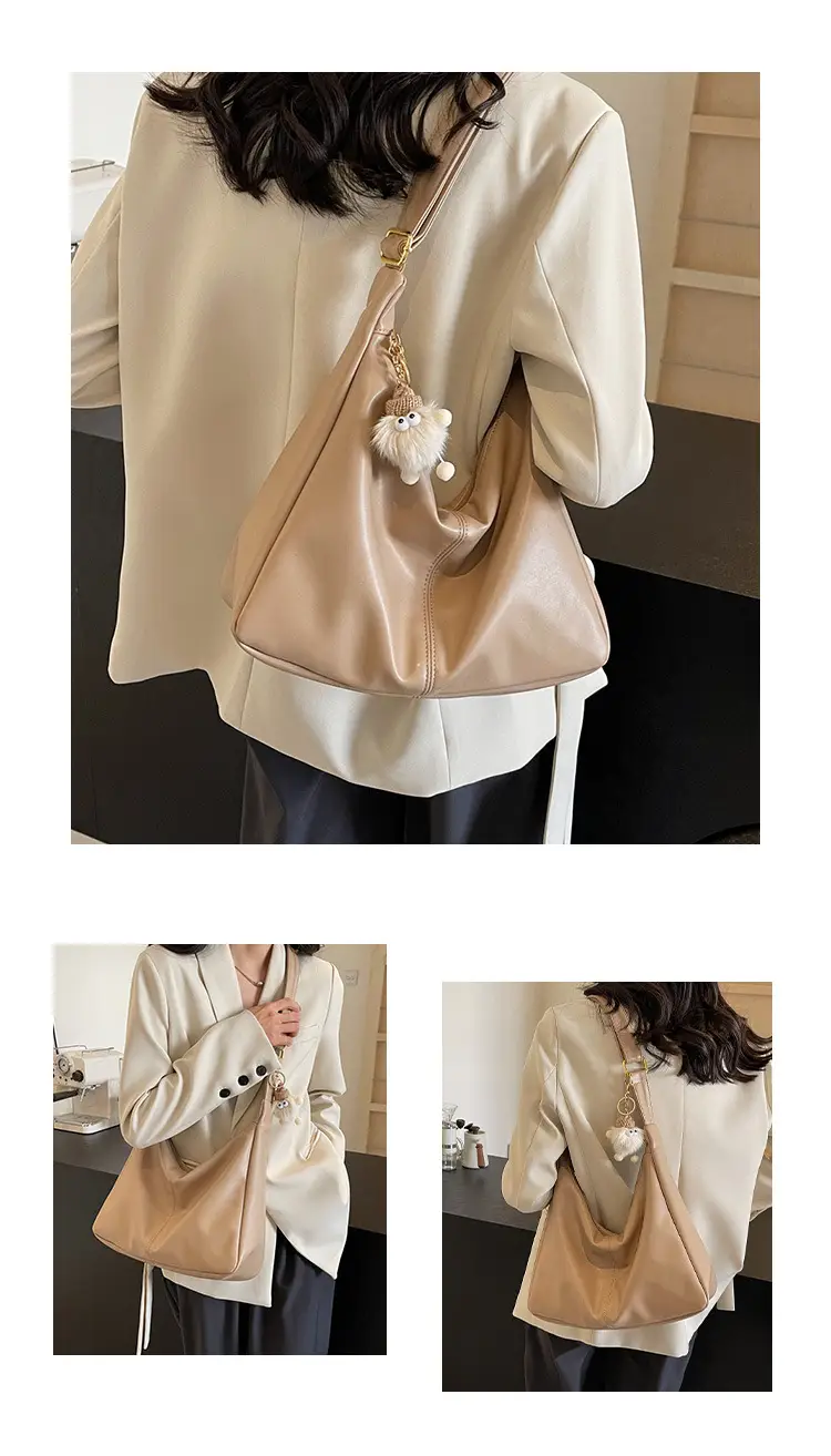 Women's Beige Crossbody Tote Bag Large Capacity Spring Summer — feature 16