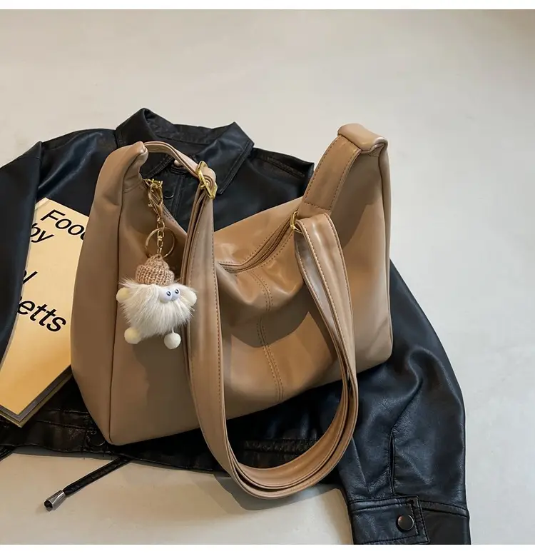 Women's Beige Crossbody Tote Bag Large Capacity Spring Summer — feature 30