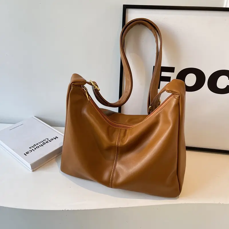 Women's Beige Crossbody Tote Bag Large Capacity Spring Summer - Image 2
