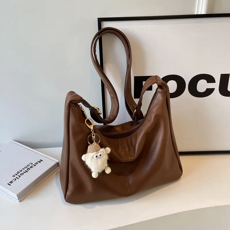 Women's Beige Crossbody Tote Bag Large Capacity Spring Summer - Image 7