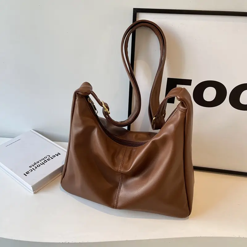 Women's Beige Crossbody Tote Bag Large Capacity Spring Summer - Image 8