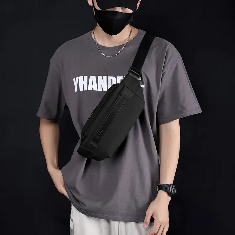Men's Black Crossbody Messenger Bag Lightweight Casual - Image 6