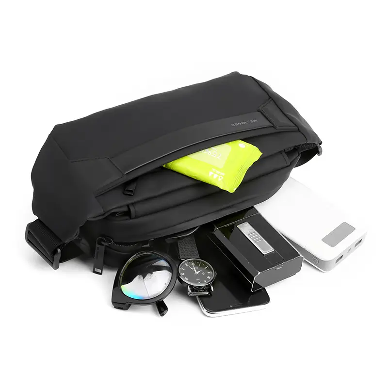 Men's Black Crossbody Messenger Bag Lightweight Casual - Image 8