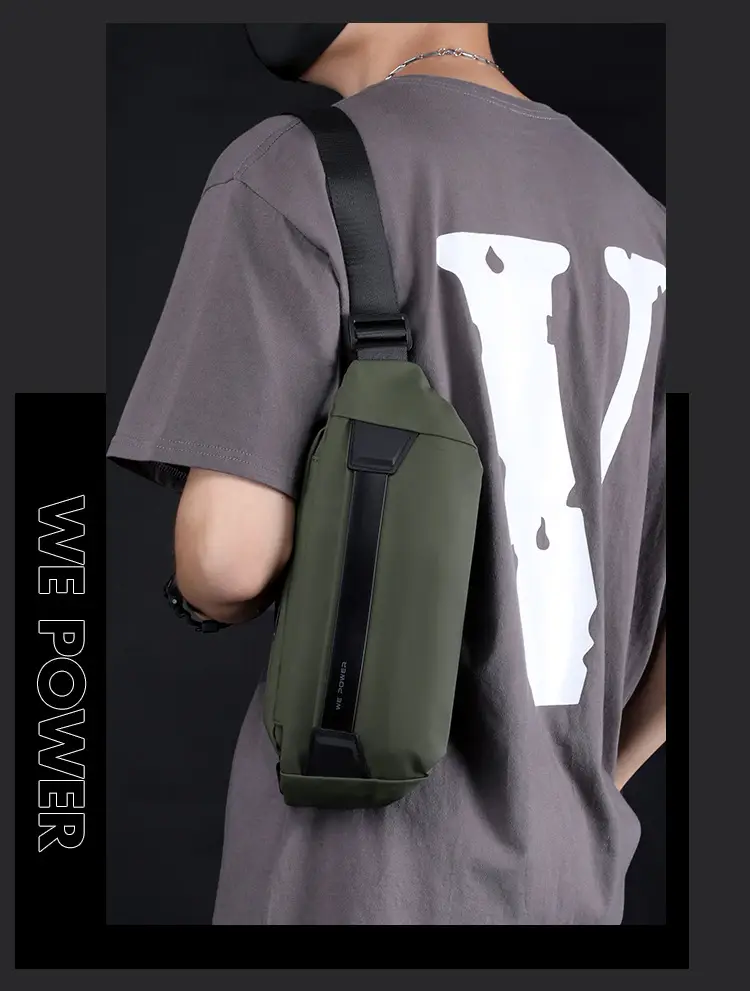 Men's Black Crossbody Messenger Bag Lightweight Casual — feature 11