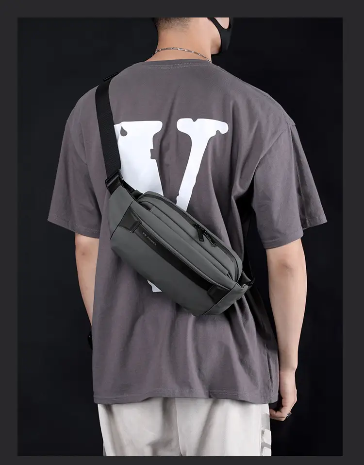Men's Black Crossbody Messenger Bag Lightweight Casual — feature 17