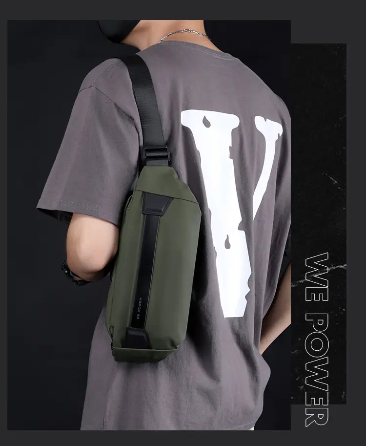 Men's Black Crossbody Messenger Bag Lightweight Casual — feature 18