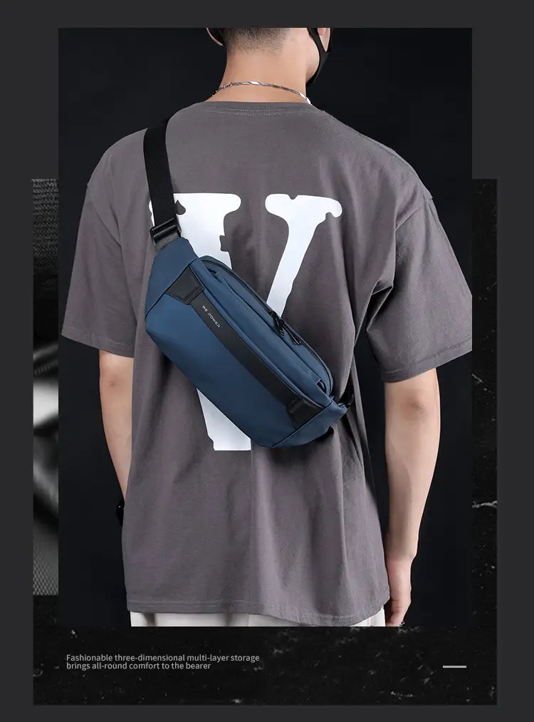 Men's Black Crossbody Messenger Bag Lightweight Casual — feature 19