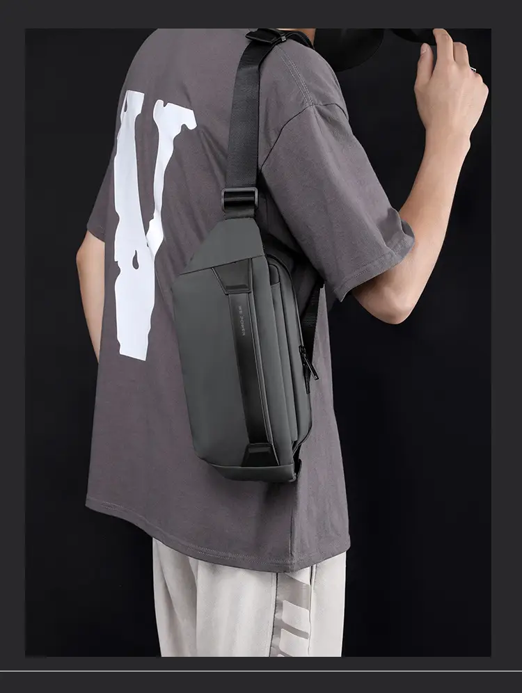 Men's Black Crossbody Messenger Bag Lightweight Casual — feature 20