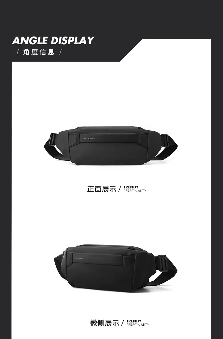 Men's Black Crossbody Messenger Bag Lightweight Casual — feature 21