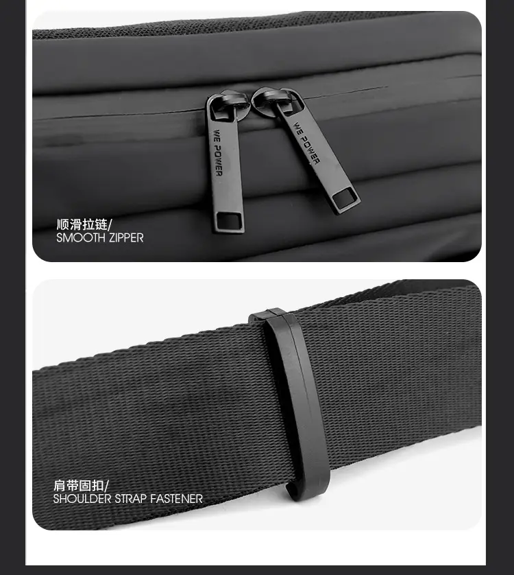 Men's Black Crossbody Messenger Bag Lightweight Casual — feature 26