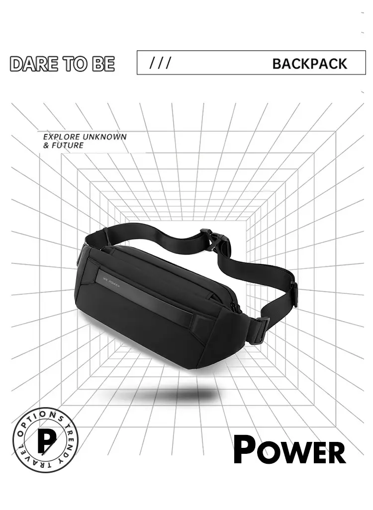 Men's Black Crossbody Messenger Bag Lightweight Casual — feature 4