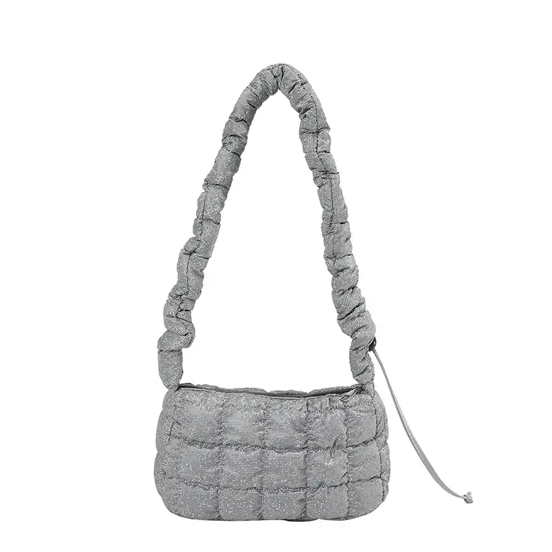 Women's Black Cotton Padded Shoulder Bag 2024 New Arrival - Image 8