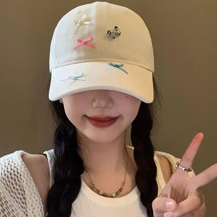 Women's Sweet Star Bow Baseball Cap Beige - Image 5