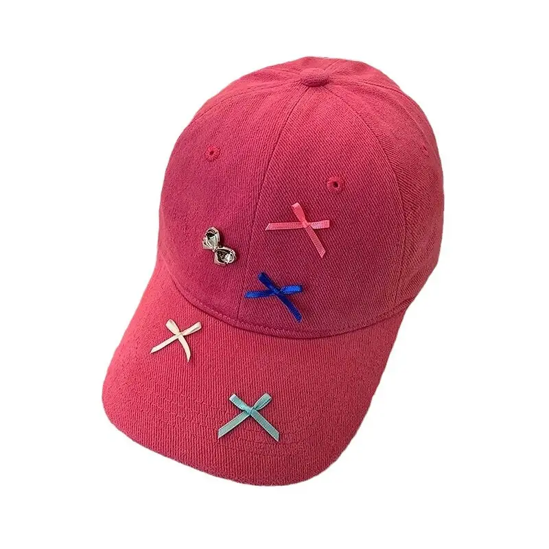 Women's Sweet Star Bow Baseball Cap Beige - Image 8