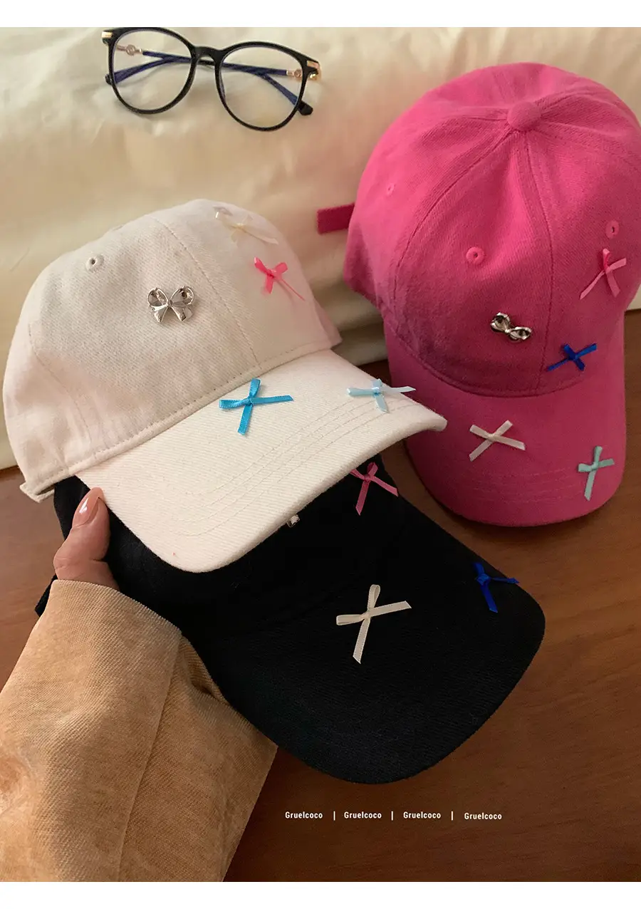 Women's Sweet Star Bow Baseball Cap Beige — feature 1