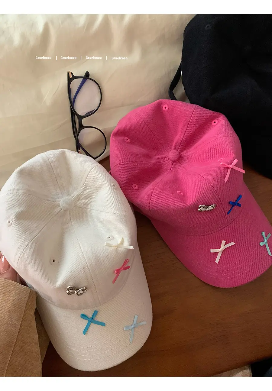 Women's Sweet Star Bow Baseball Cap Beige — feature 12