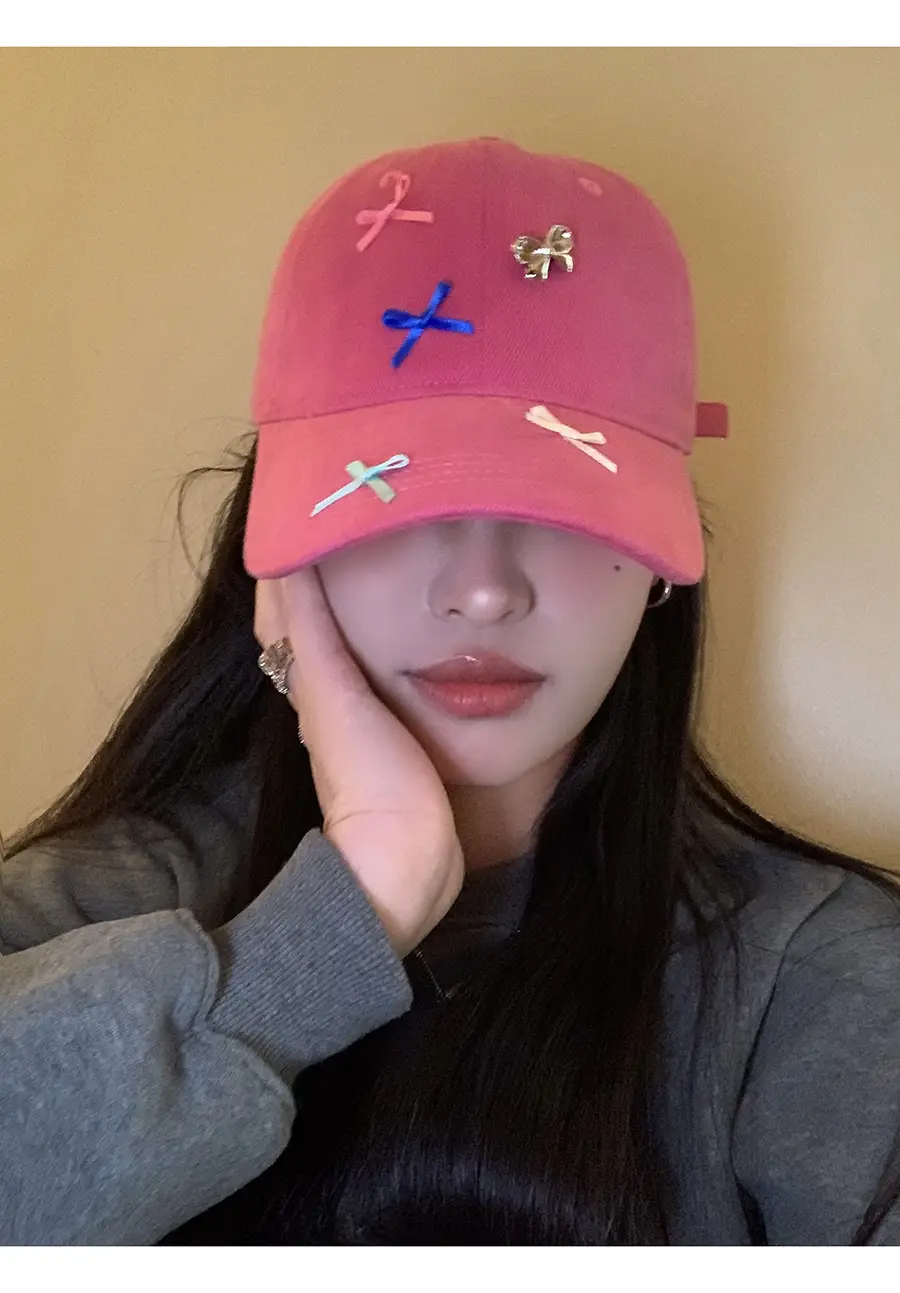 Women's Sweet Star Bow Baseball Cap Beige — feature 3