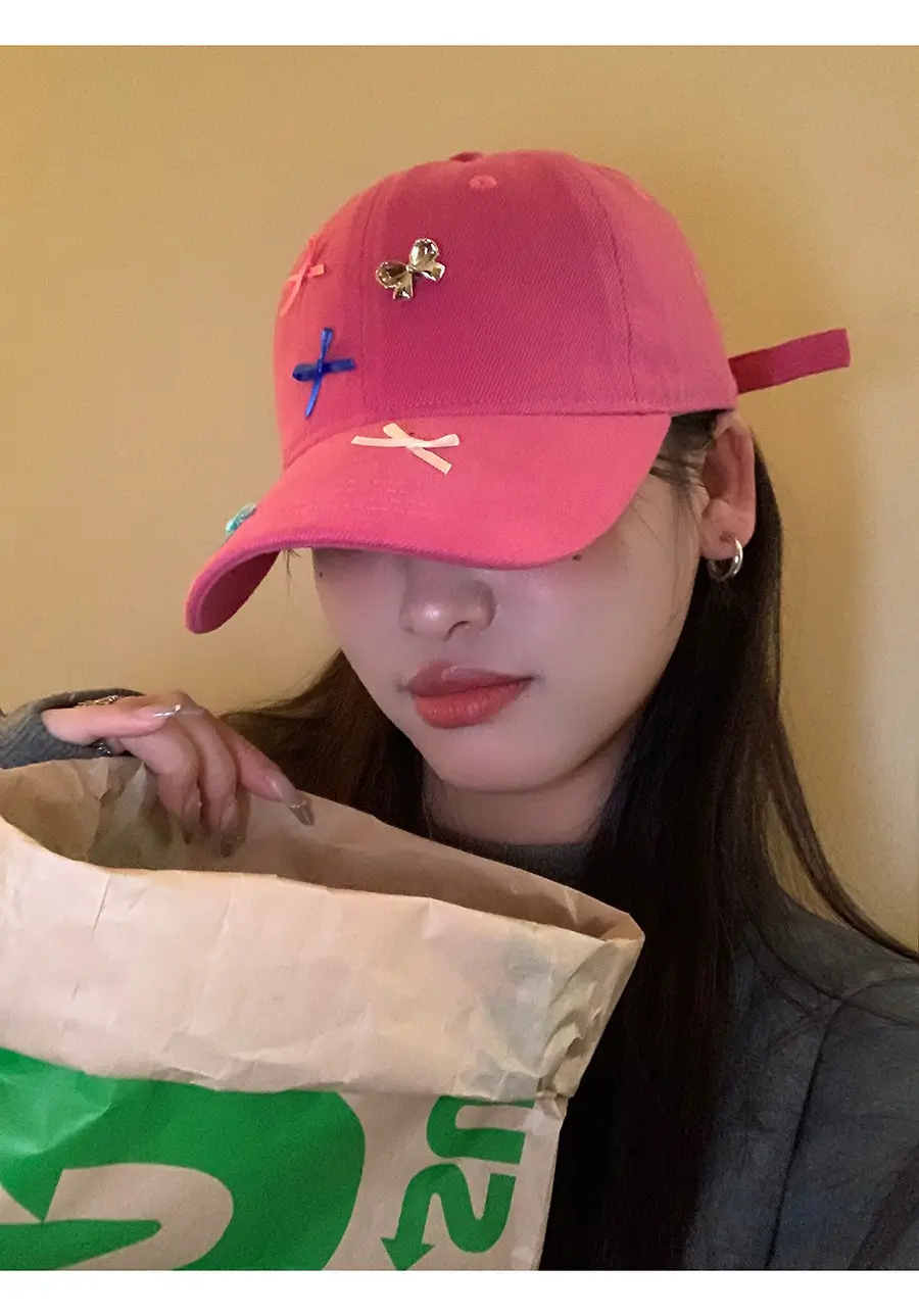 Women's Sweet Star Bow Baseball Cap Beige — feature 4