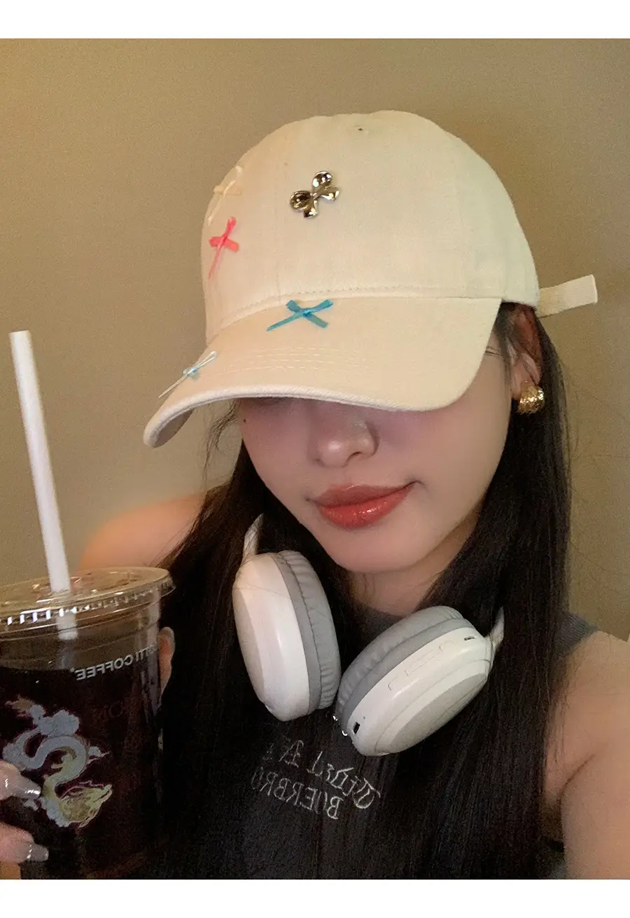 Women's Sweet Star Bow Baseball Cap Beige — feature 6