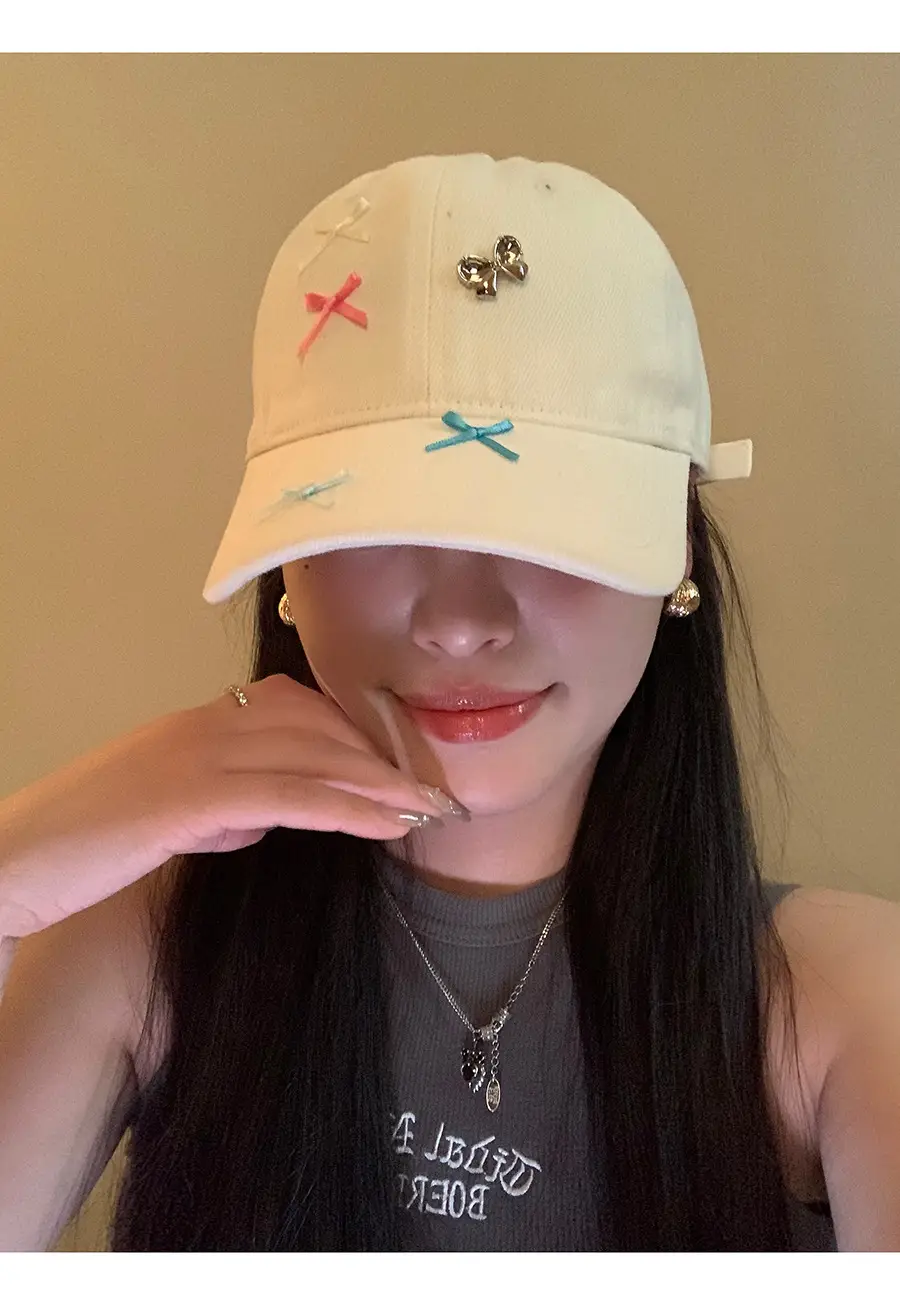 Women's Sweet Star Bow Baseball Cap Beige — feature 7