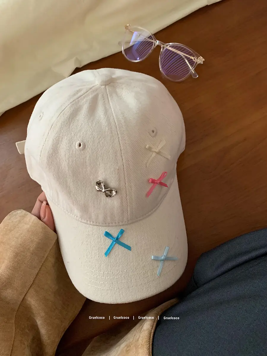 Women's Sweet Star Bow Baseball Cap Beige - Image 2