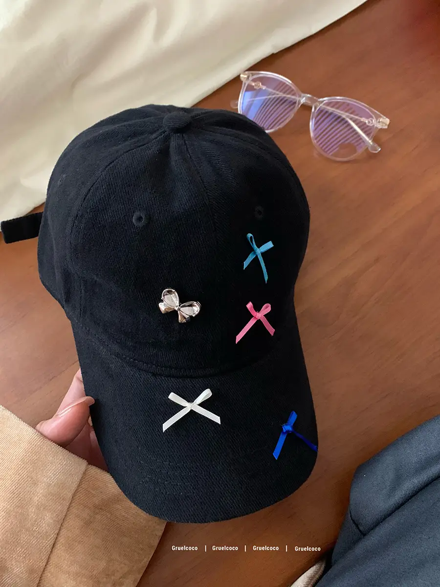 Women's Sweet Star Bow Baseball Cap Beige - Image 3
