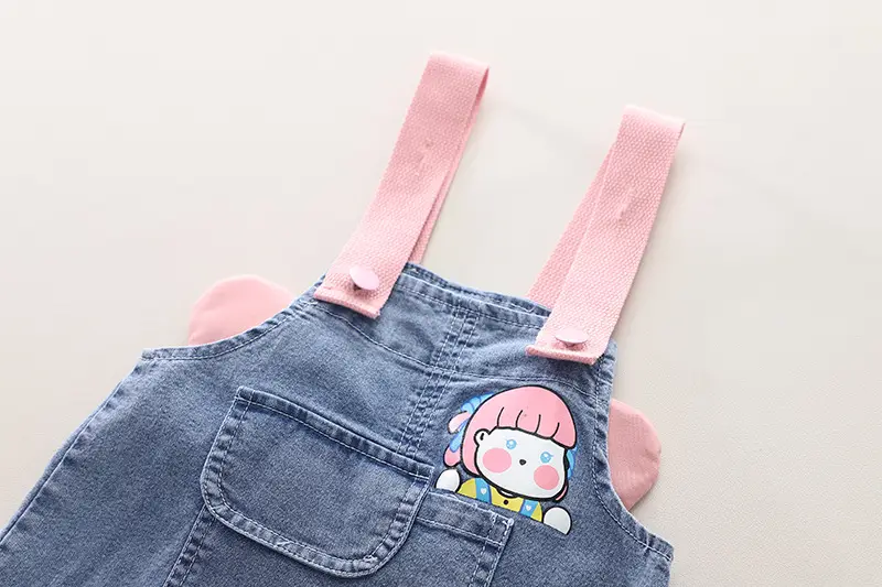 2024 Summer Boys Girls Denim Overalls T-Shirt Set — feature 13