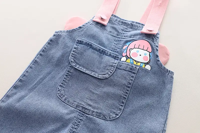2024 Summer Boys Girls Denim Overalls T-Shirt Set — feature 14