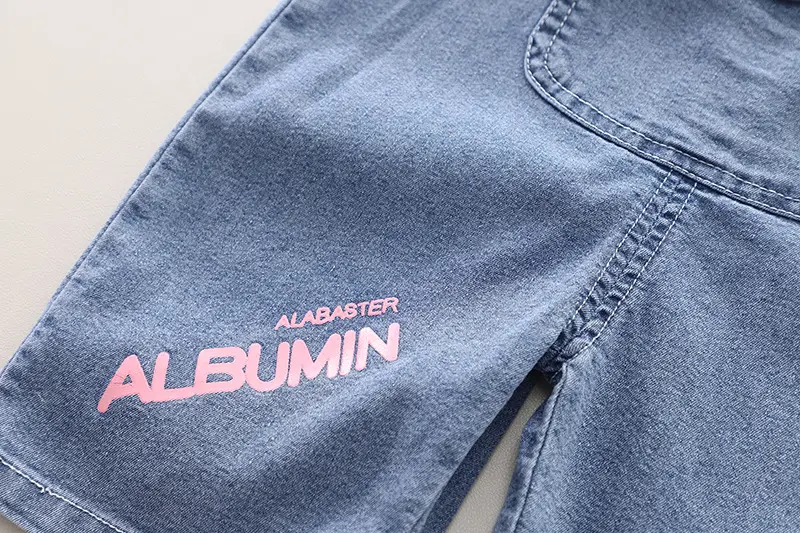 2024 Summer Boys Girls Denim Overalls T-Shirt Set — feature 15