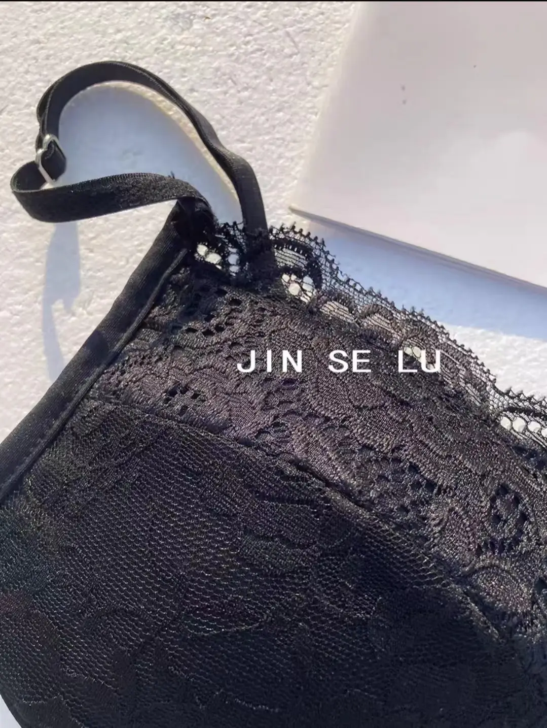 Black Lace Back Strap Women's Inner Top — feature 14