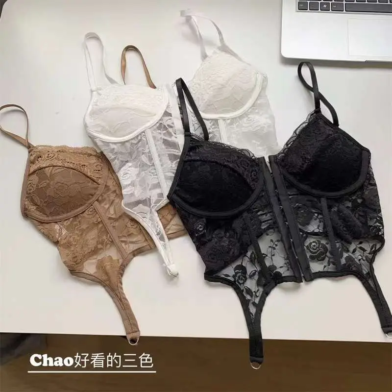 Black Lace Back Strap Women's Inner Top — feature 19