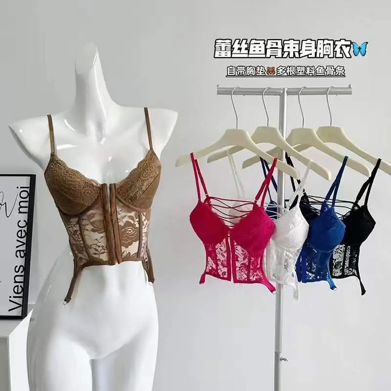 Black Lace Back Strap Women's Inner Top — feature 21