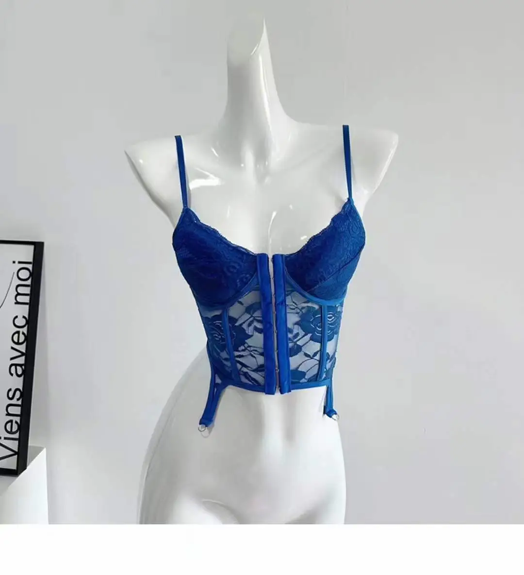 Black Lace Back Strap Women's Inner Top — feature 27