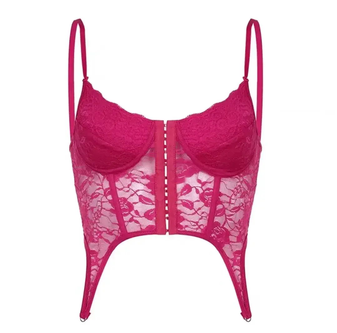 Black Lace Back Strap Women's Inner Top - Image 3