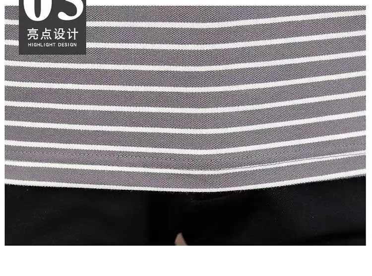 Men Striped Polo T-Shirt Green White Short Sleeve Summer Casual — feature 16